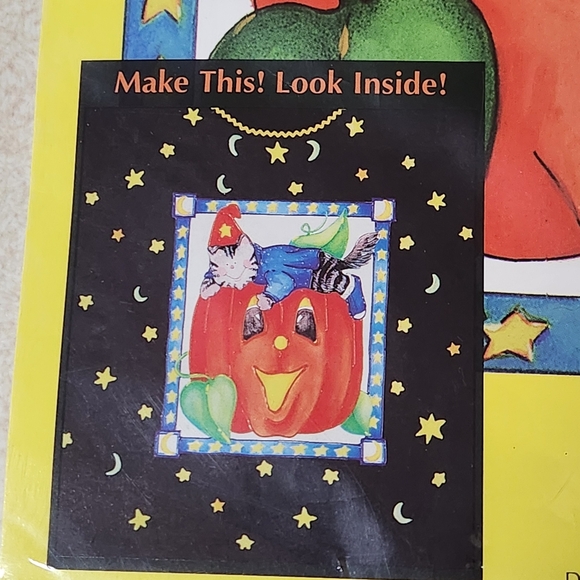 VTG NWT Plaid Brand Cat And Pumpkin No-Sew Transfer - Picture 2 of 6